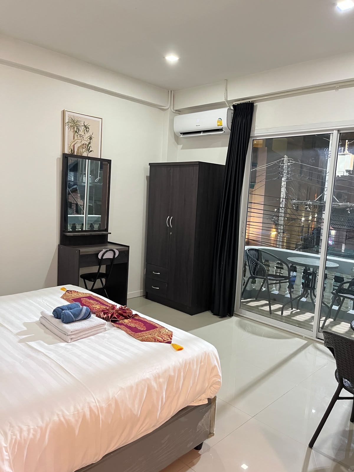 Wardrobe, dressing table and balcony